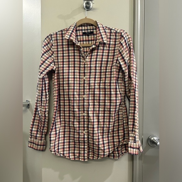 Madewell Tops - Madewell Plaid Flannel Button Down Top Women’s XS Pink Pocket